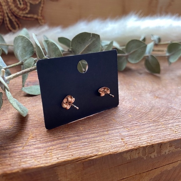 NEW Dainty Hexagon stud Earrings in Rose Gold color - Boutique - Picture 7 of 7